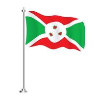 bandera de burundi bandera de onda aislada del país de burundi. vector