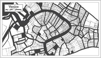 Venice Italy City Map in Black and White Color in Retro Style. Outline Map. vector