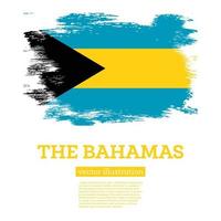 la bandera de bahamas con pinceladas. día de la Independencia. vector