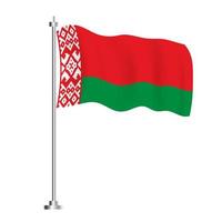 Belarus Flag. Isolated Wave Flag of Belarus Country. vector