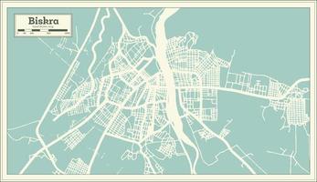 Biskra Algeria City Map in Retro Style. Outline Map. vector