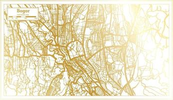 Bogor Indonesia City Map in Retro Style in Golden Color. Outline Map. vector