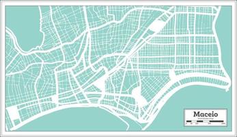 mapa de la ciudad de maceio brasil en estilo retro. esquema del mapa. vector