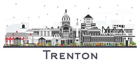 horizonte de la ciudad de trenton new jersey con edificios de color aislados en blanco. vector