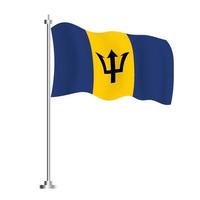 Barbados Flag. Isolated Wave Flag of Barbados Country. vector