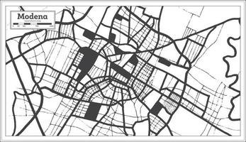 mapa de la ciudad de Módena Italia en color blanco y negro en estilo retro. esquema del mapa. vector