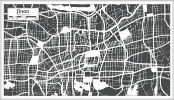 Jinan China City Map in Retro Style. Outline Map. vector