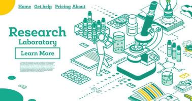 Outline Isometric Research Laboratory. Bacteriological Analysis. vector