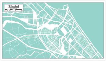 mapa de la ciudad de rimini italia en estilo retro. esquema del mapa. vector