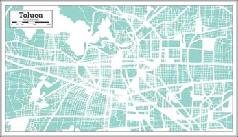 mapa de la ciudad de toluca méxico en estilo retro. esquema del mapa. vector