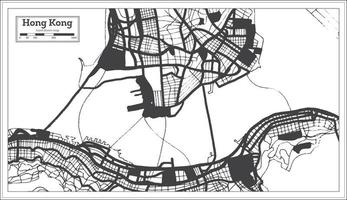 Hong Kong China City Map in Retro Style. Outline Map. vector