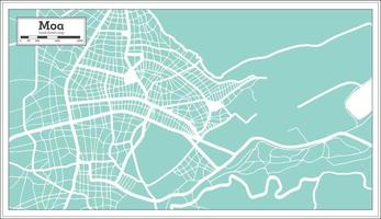 Moa Cuba City Map in Retro Style. Outline Map. vector