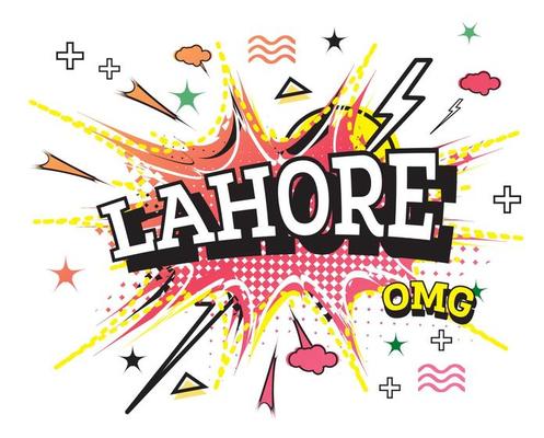 Lahore Comic Text in Pop Art Style Isolated on White Background.