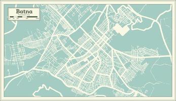 mapa de la ciudad de batna argelia en estilo retro. esquema del mapa. vector