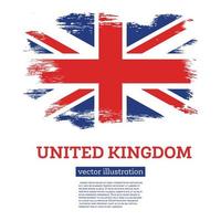 United Kingdom Flag with Brush Strokes. Independence Day. vector
