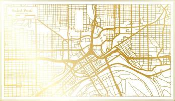 mapa de la ciudad de saint paul usa en estilo retro en color dorado. esquema del mapa. vector