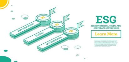 ESG Concept of Environmental, Social and Governance. Infographic Element with Three Elements. vector