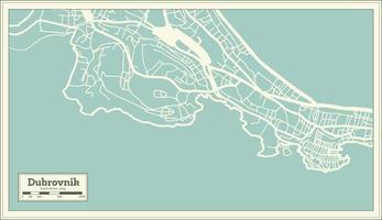 mapa de la ciudad de dubrovnik croacia en estilo retro. esquema del mapa. vector