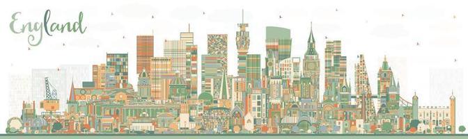 horizonte de la ciudad de inglaterra con edificios de color. ilustración vectorial vector