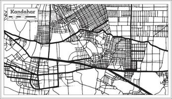 Kandahar Afghanistan City Map in Black and White Color in Retro Style. Outline Map. vector