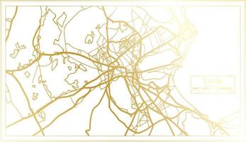 Tunis Tunisia City Map in Retro Style in Golden Color. Outline Map. vector