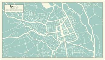 Sparta Greece City Map in Retro Style. Outline Map. vector