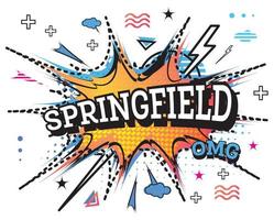 Springfield Comic Text in Pop Art Style Isolated on White Background. vector