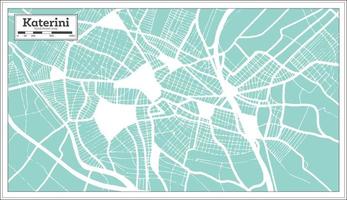 Katerini Greece City Map in Retro Style. Outline Map. vector