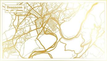 Besancon France City Map in Retro Style in Golden Color. Outline Map. vector