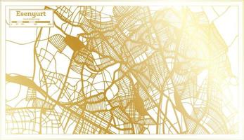 Esenyurt Turkey City Map in Retro Style in Golden Color. Outline Map. vector