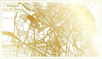 Esenyurt Turkey City Map in Retro Style in Golden Color. Outline Map. vector