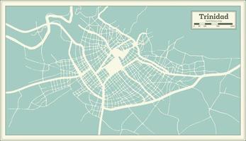 Trinidad Cuba City Map in Retro Style. Outline Map. vector