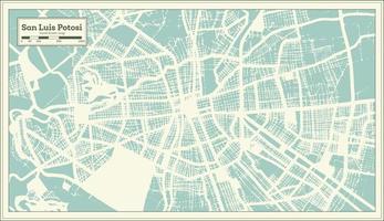 San Luis Potosi Mexico City Map in Retro Style. Outline Map. vector