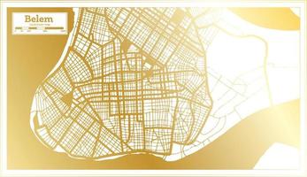 Belem Brazil City Map in Retro Style in Golden Color. Outline Map. vector