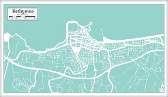 Rethymno Greece City Map in Retro Style. Outline Map. vector