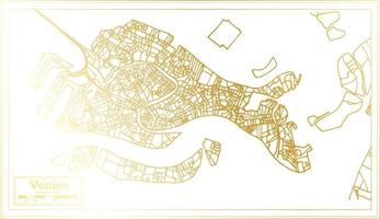 Venice Italy City Map in Retro Style in Golden Color. Outline Map. vector