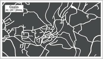 mapa de la ciudad de cazin bosnia y herzegovina en color blanco y negro en estilo retro. esquema del mapa. vector