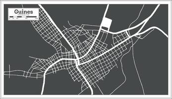 Guines Cuba City Map in Retro Style. Outline Map. vector