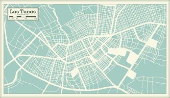 Las Tunas Cuba City Map in Retro Style. Outline Map. vector