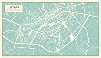 Serres Greece City Map in Retro Style. Outline Map. vector