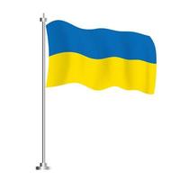 Ukraine Flag. Isolated Wave Flag of Ukraine Country. vector