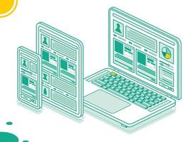 teléfono inteligente, computadora portátil y tableta. ilustración vectorial conjunto de dispositivos digitales modernos isométricos. vector