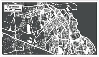 Veracruz Mexico City Map in Retro Style. Outline Map. vector