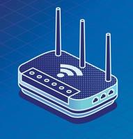 Isometric Network Router. vector