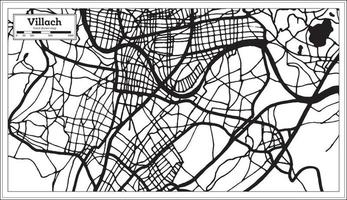 Villach Austria City Map in Black and White Color in Retro Style. Outline Map. vector