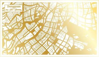 Dongguan China City Map in Retro Style in Golden Color. Outline Map. vector