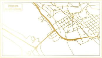 Juneau USA City Map in Retro Style in Golden Color. Outline Map. vector
