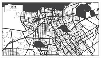 mapa de la ciudad de jeju corea del sur en color blanco y negro en estilo retro. esquema del mapa. vector