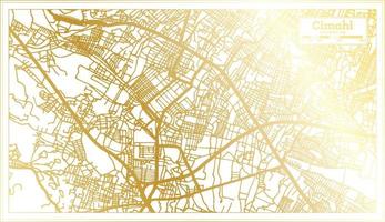 Cimahi Indonesia City Map in Retro Style in Golden Color. Outline Map. vector
