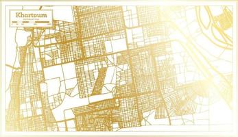 Khartoum Sudan City Map in Retro Style in Golden Color. Outline Map. vector